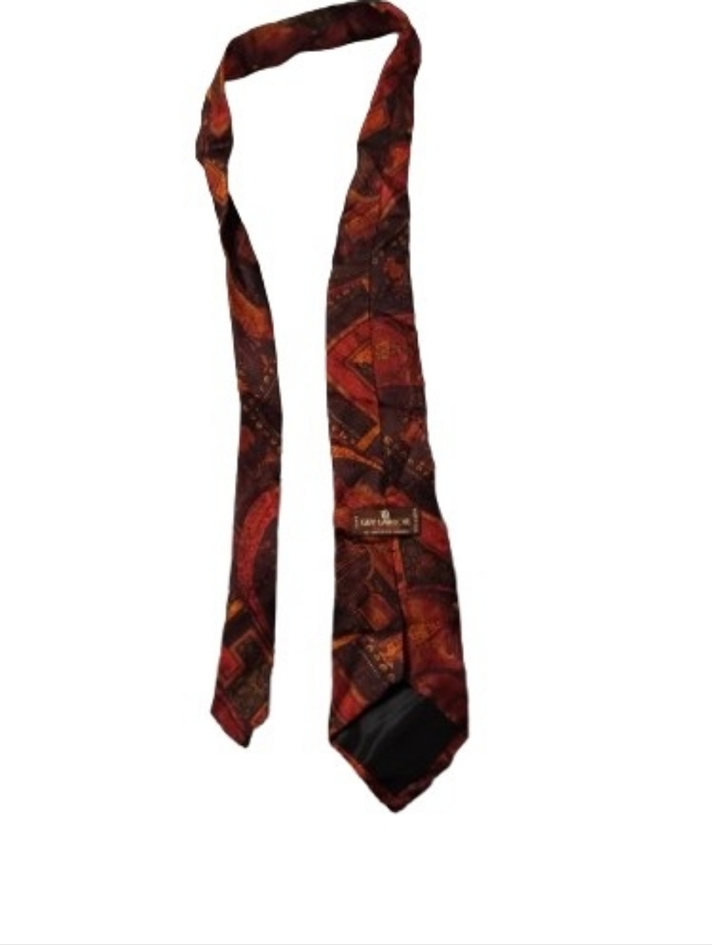 Vintage 1970s 1980s Guy Laroche All Silk Print Tie OS - Picture 2 of 4